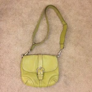 Green Coach crossbody purse